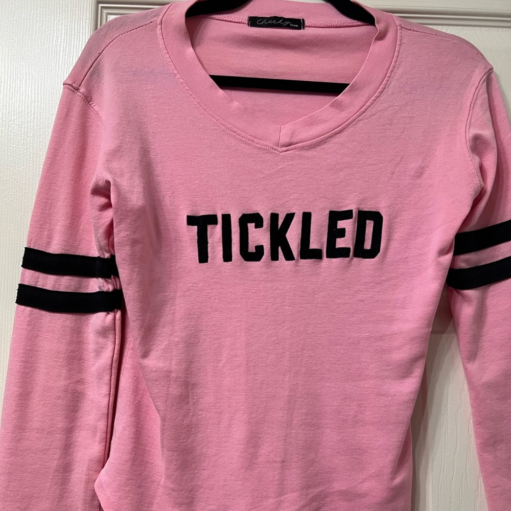 Pink Long Sleeve 'Tickled' Top